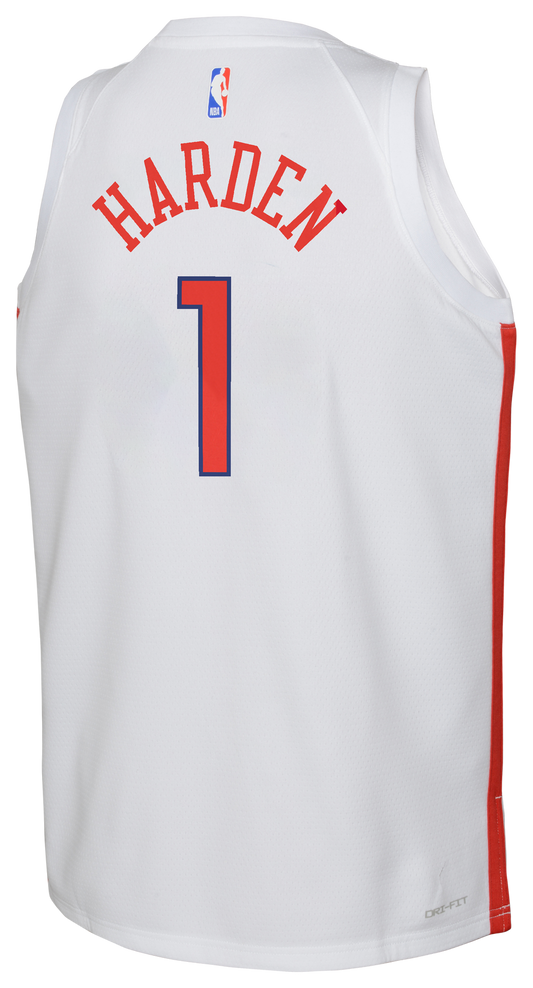 Boys' Grade School Harden James Nike 76ers City Edition Swingman Jersey - White