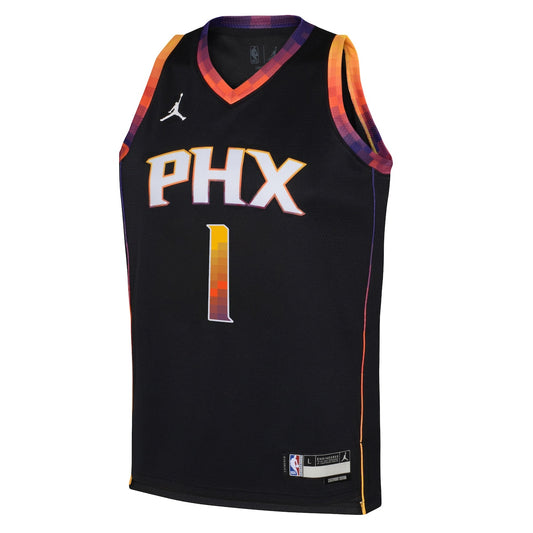 Boys' Grade School Devin Booker Jordan Suns Swingman Jersey Statement Edition - Black