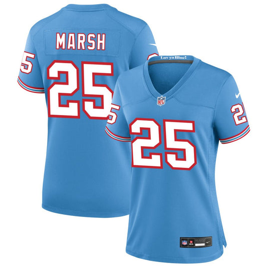 Armani Marsh Tennessee Titans Nike Women's Oilers Throwback Game Jersey - Light Blue