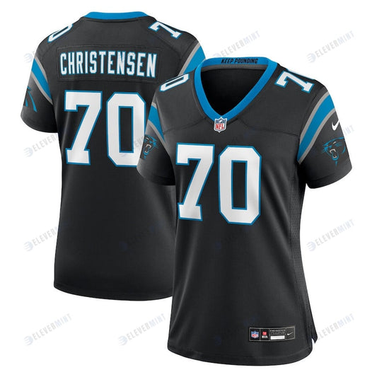 Brady Christensen 70 Carolina Panthers Women's Team Game Jersey - Black