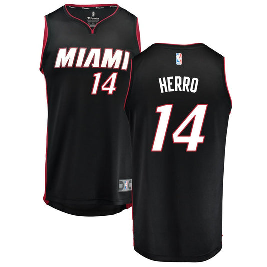 Tyler Herro Miami Heat Fanatics Branded Fast Break Replica Jersey Black - Icon Edition