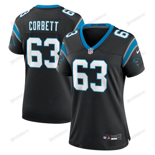 Austin Corbett 63 Carolina Panthers Women's Team Game Jersey - Black