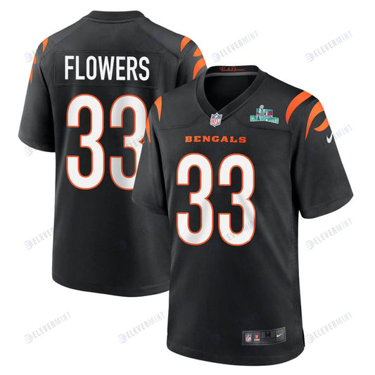 Tre Flowers 33 Cincinnati Bengals Super Bowl LVII Champions Men Game Jersey - Black