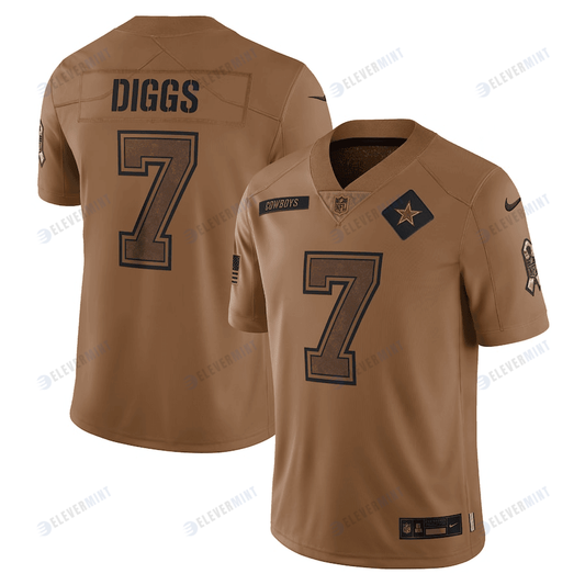 Trevon Diggs 7 Dallas Cowboys 2023 Salute To Service Limited Jersey - Brown