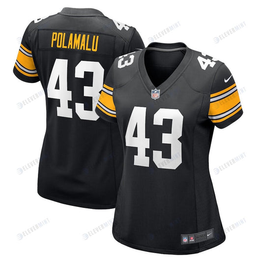 Troy Polamalu 43 Pittsburgh Steelers Women Retired Jersey - Black