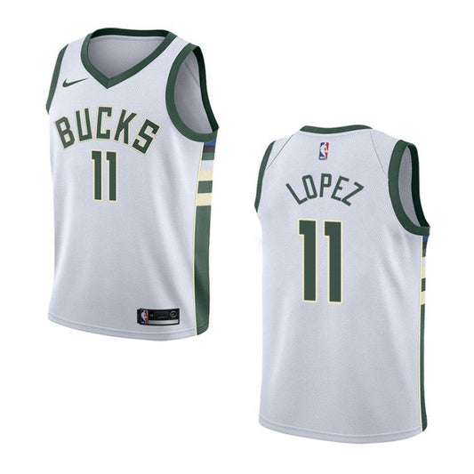 Youth Milwaukee Bucks Brook Lopez Association Jersey - White