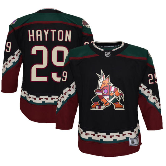 Barrett Hayton Arizona Coyotes Youth 2021/22 Home Premier Jersey - Black