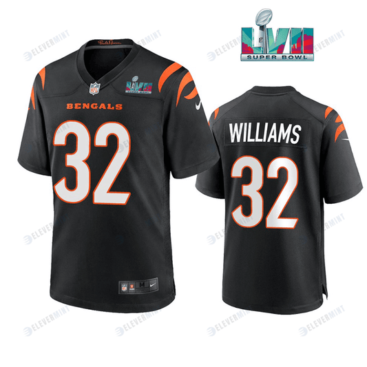 Trayveon Williams 32 Cincinnati Bengals Super Bowl LVII Men Game Jersey