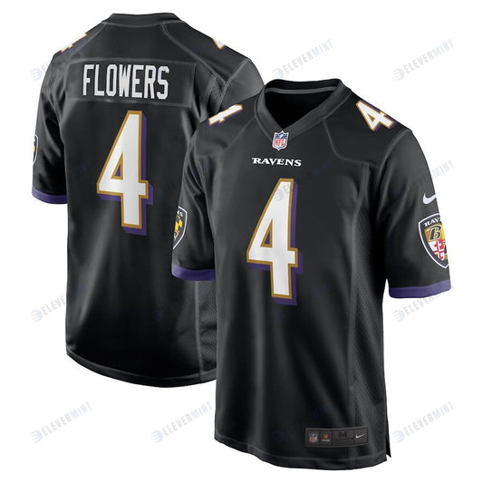 Zay Flowers 4 Baltimore Ravens Game Men Jersey - Black